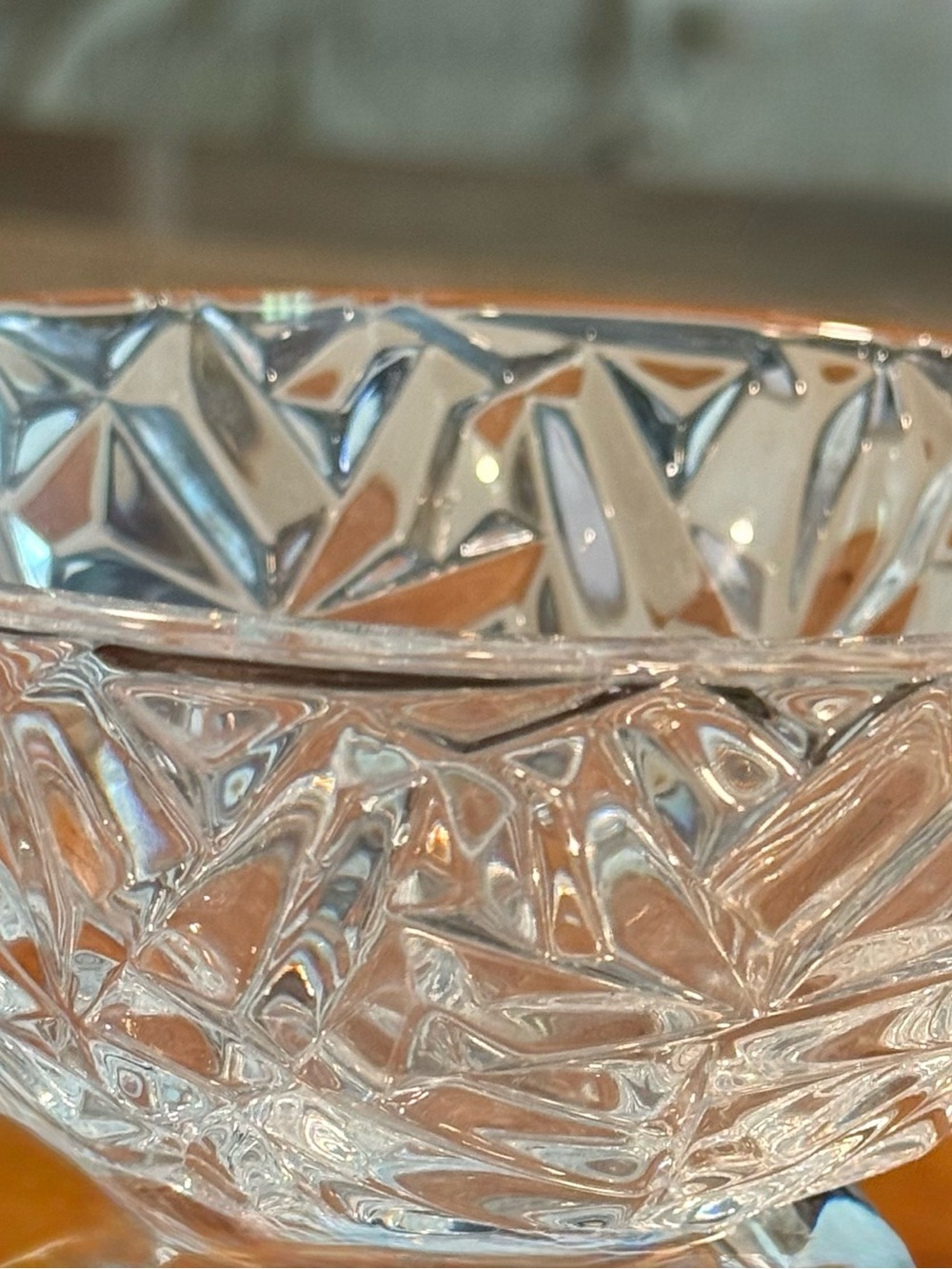 Tiffany & Co. Clear Crystal Faceted Glass Bowl